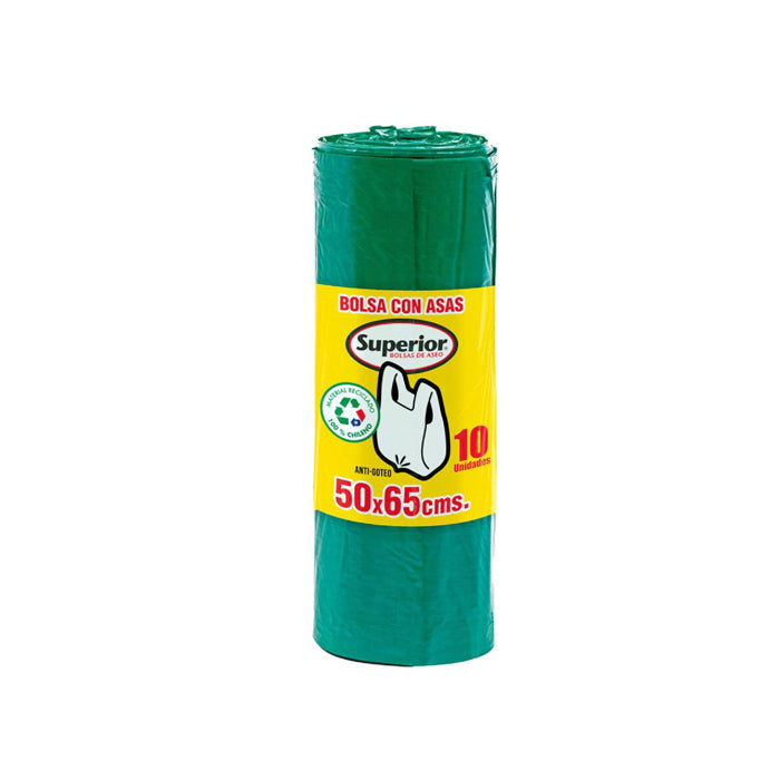 Bolsa de basura con asas Superior 50x65 - 10 un